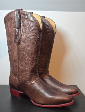 Rancho Semental Men's Brown Leather Western Cowboy Boots - Classic Stitch Detail
